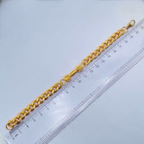 Dumbbell Barbell 18K Gold 316L Stainless Steel Dumbbell Barbell Curb Chain Bracelet For Men