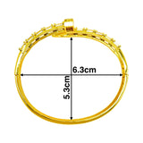 Gothic Nail Baguette Cubic Zirconia 18K Gold Openable Kada Bracelet For Women