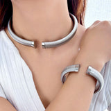Cobra Snake 18K Gold Anti Tarnish Stainless Steel Open Cuff Kada Bracelet for Women