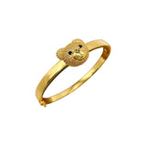 Teddy Bear Cubic Zirconia Copper 18K Gold Kada Anti Tarnish Bracelet For Women