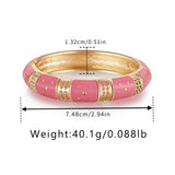 Traditional Enamel Pink 18K Gold Anti Tarnish Openable Kada For Women