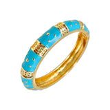 Traditional Enamel Pink 18K Gold Anti Tarnish Openable Kada For Women