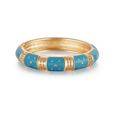 Traditional Enamel Pink 18K Gold Anti Tarnish Openable Kada For Women