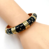 Traditional Enamel Pink 18K Gold Anti Tarnish Openable Kada For Women