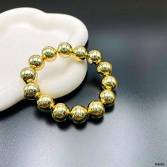 Two Tone 18K Gold Plated Silver Anti Tarnish Ball Adjustable Stackable Bracelet For Women