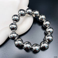 Two Tone 18K Gold Plated Silver Anti Tarnish Ball Adjustable Stackable Bracelet For Women