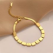 Love 18K Gold Stainless Steel Anti Tarnish Snake Chain Bracelet For Women