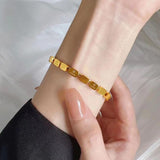 Love 18K Gold Stainless Steel Anti Tarnish Snake Chain Bracelet For Women