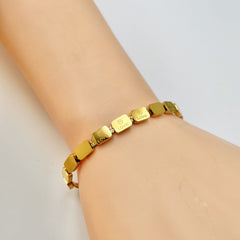 Love 18K Gold Stainless Steel Anti Tarnish Snake Chain Bracelet For Women