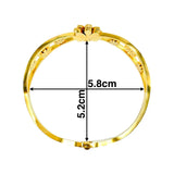 Daisy Flower Enamel White 18K Gold Anti Tarnish Openable Kada Bracelet For Women