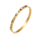 Drop Cubic Zirconia 18K Gold Anti Tarnish Openable Kada Bracelet For Women