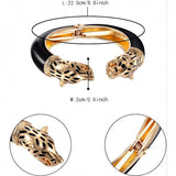 Panther Enamel White 18K Gold Anti Tarnish Openable Kada Bracelet For Women