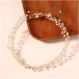 White 18K Gold Anti Tarnish Pearl Layer Bracelet For Women