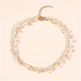 White 18K Gold Anti Tarnish Pearl Layer Bracelet For Women