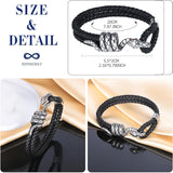 Snake Black Silver Stainless Steel Anti Tarnish Leather Bracelet For Men