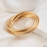 Snake Triple Layer 18K Gold Anti Tarnish Bracelet For Women