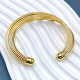 Layer 18K Gold Anti Tarnish Cuff Bracelet For Women