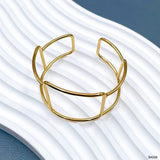 Geometric 18K Gold Anti Tarnish Cuff Bracelet For Women