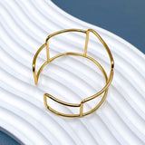 Geometric 18K Gold Anti Tarnish Cuff Bracelet For Women