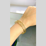 Wave 18K Gold Anti Tarnish Cuff Bracelet For Women