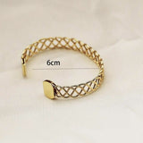 Wave 18K Gold Anti Tarnish Cuff Bracelet For Women