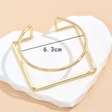 Square Round 18K Gold Anti Tarnish Cuff Bracelet For Women