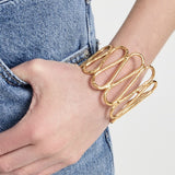 Big Drop Wave 18K Gold Anti Tarnish Cuff Bracelet For Women