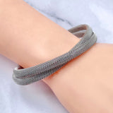 Mesh Cross Over Silver Anti Tarnish Cuff Bracelet For Women