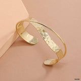 Wave Cross Over 18K Gold Anti Tarnish Cuff Bracelet For Women