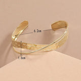 Wave Cross Over 18K Gold Anti Tarnish Cuff Bracelet For Women