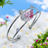 Luxury Silver Cubic Zirconia Anti Tarnish Cuff Bracelet For Women