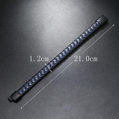 Rope Blue Black Vegan Leather Bracelet For Men