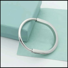 Customized Personalized Engraved Initial Letter Silver Stainless Steel Kada Bracelet For Men Women