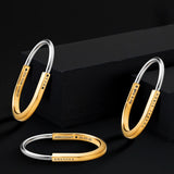 Customized Personalized Engraved Initial Letter Silver Stainless Steel Kada Bracelet For Men Women