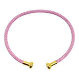 Slim Pink 18K Gold Anti Tarnish Threads Cuff Bracelet For Women