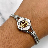 Anchor Gold Silver 18K Gold Enamel Stainless Steel Box Chain Bracelet For Women