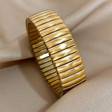 18K Gold Anti Tarnish Expansion Band Stackable Bracelet For Women