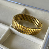 18K Gold Anti Tarnish Expansion Band Stackable Bracelet For Women