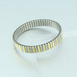 Two Tone Silver 18K Gold Silver Anti Tarnish Expansion Band Stackable Bracelet For Women