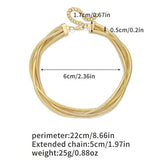 Snake 18K Gold Anti Tarnish Layer Chain Bracelet For Women