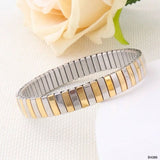 Two Tone Stainless Steel 18K Gold Silver Anti Tarnish Stackable Bracelet For Women