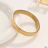 18K Gold Anti Tarnish Flexible Stackable Bracelet For Women