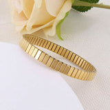 18K Gold Anti Tarnish Flexible Stackable Bracelet For Women