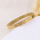 18K Gold Anti Tarnish Flexible Stackable Bracelet For Women