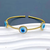 Evil Eye Rope Blue 18K Gold Anti Tarnish Cuff Bracelet For Women