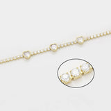 Heart Solitaire Cubic Zirconia 18K Gold Anti Tarnish Tennis Bracelet For Women