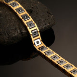 Magnet Black 18K Gold Tungsten Ceramic Anti Tarnish Bracelet For Men