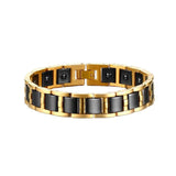 Magnet Black 18K Gold Tungsten Ceramic Anti Tarnish Bracelet For Men