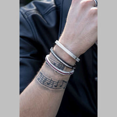 Cushion Cut Solitaire Cubic Zirconia Crystal Red Silver Anti Tarnish Kada Bracelet For Women Group4