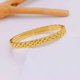 Watch Belt Surface 18K Gold Stainless Steel Anti Tarnish Kada Bracelet For Women